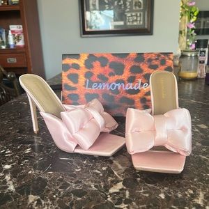 Dolls kill pink bow heel